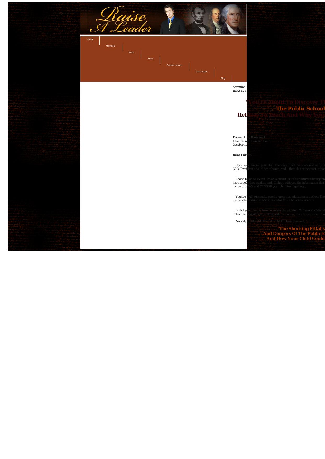 Raise A Leader - Revolutionary New Membership Site - Must See. by Best of Kuszter's Collection