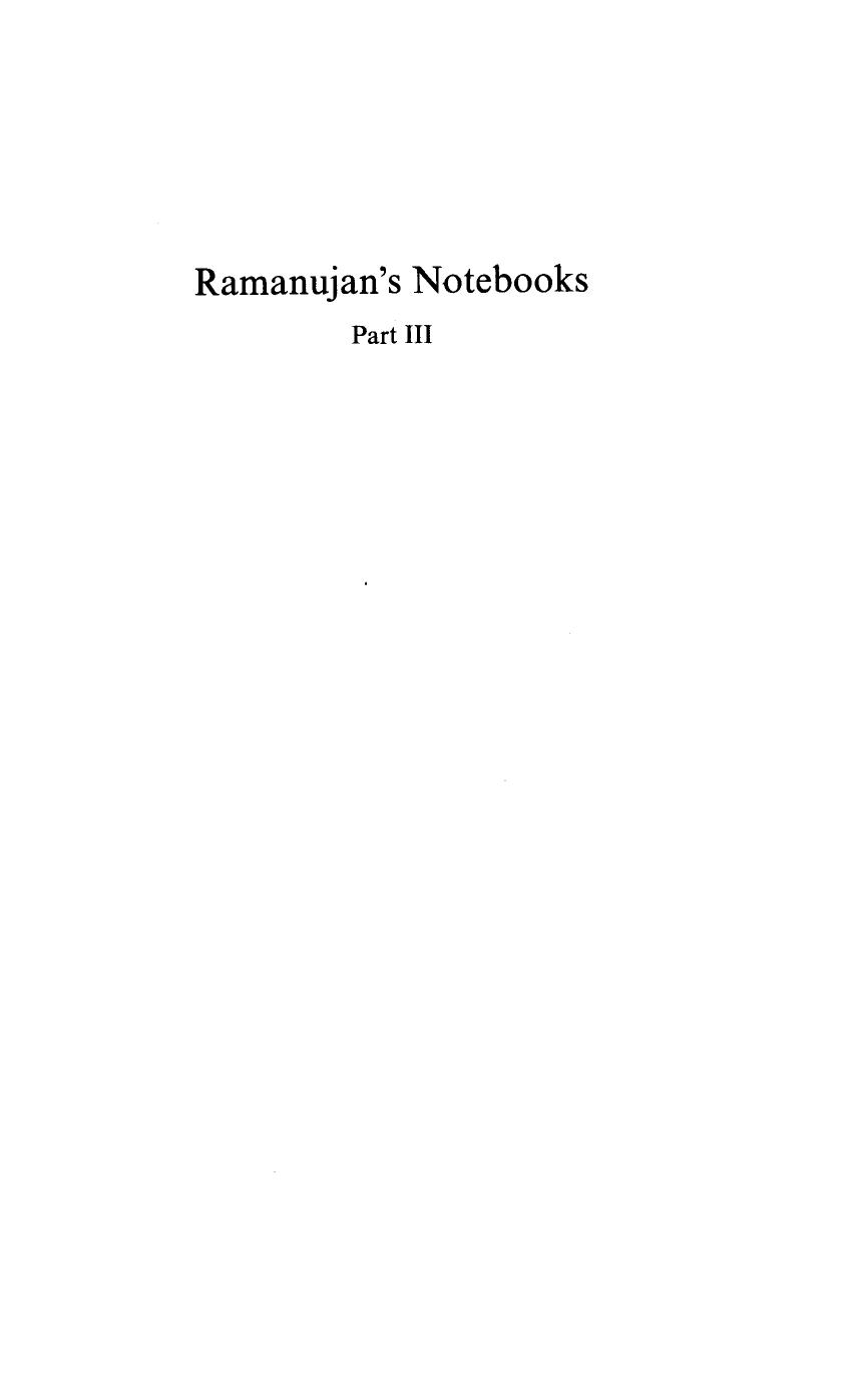 Ramanujan's Notebooks 3 by Bruce C. Berndt
