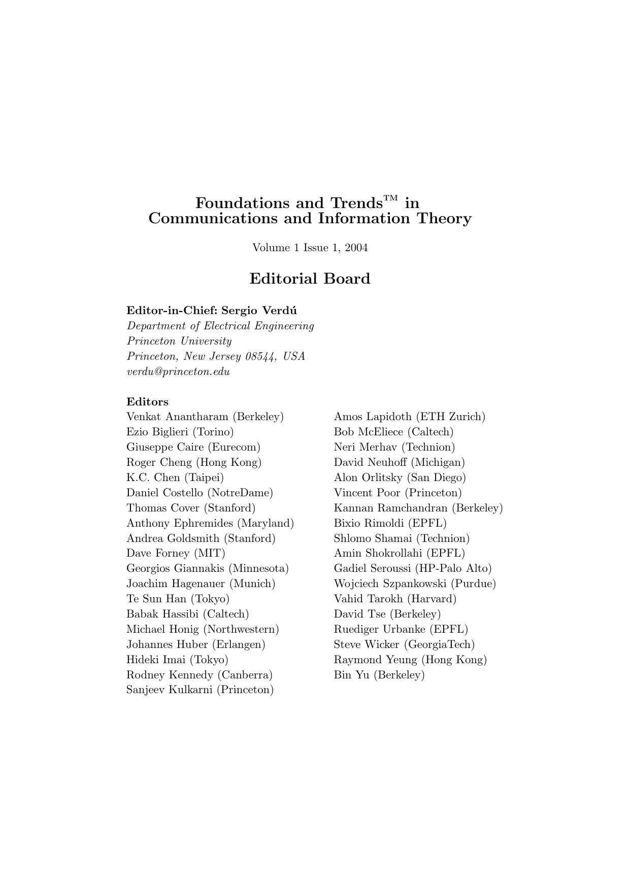 Random Matrix Theory and Wireless Communications by Tulino A.M. Verdu S