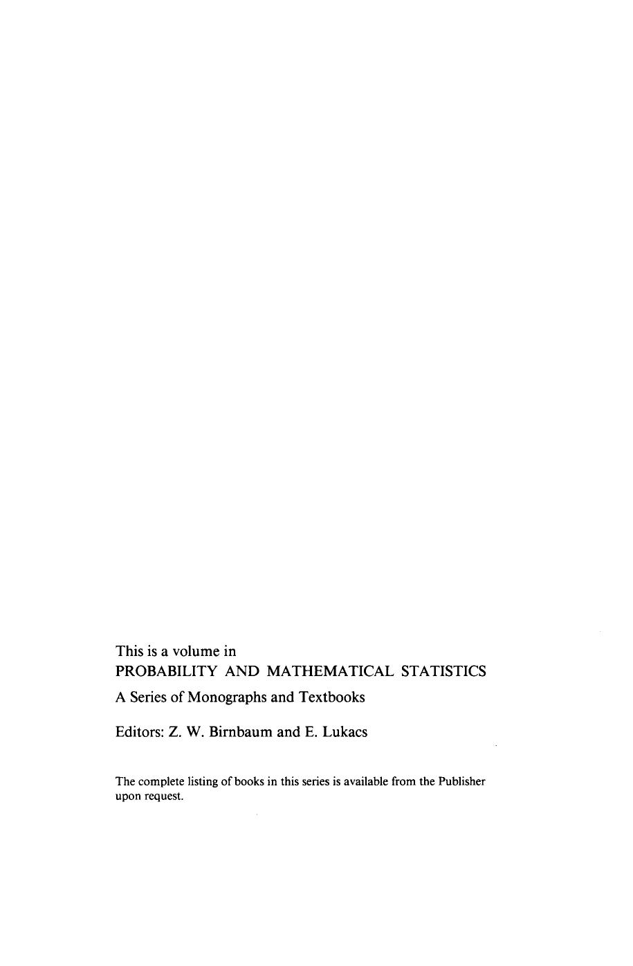 Random Polynomials by A. T. Bharucha-Reid M. Sambandham Z. W. Brinbaum and E. Lukacs (Auth.)