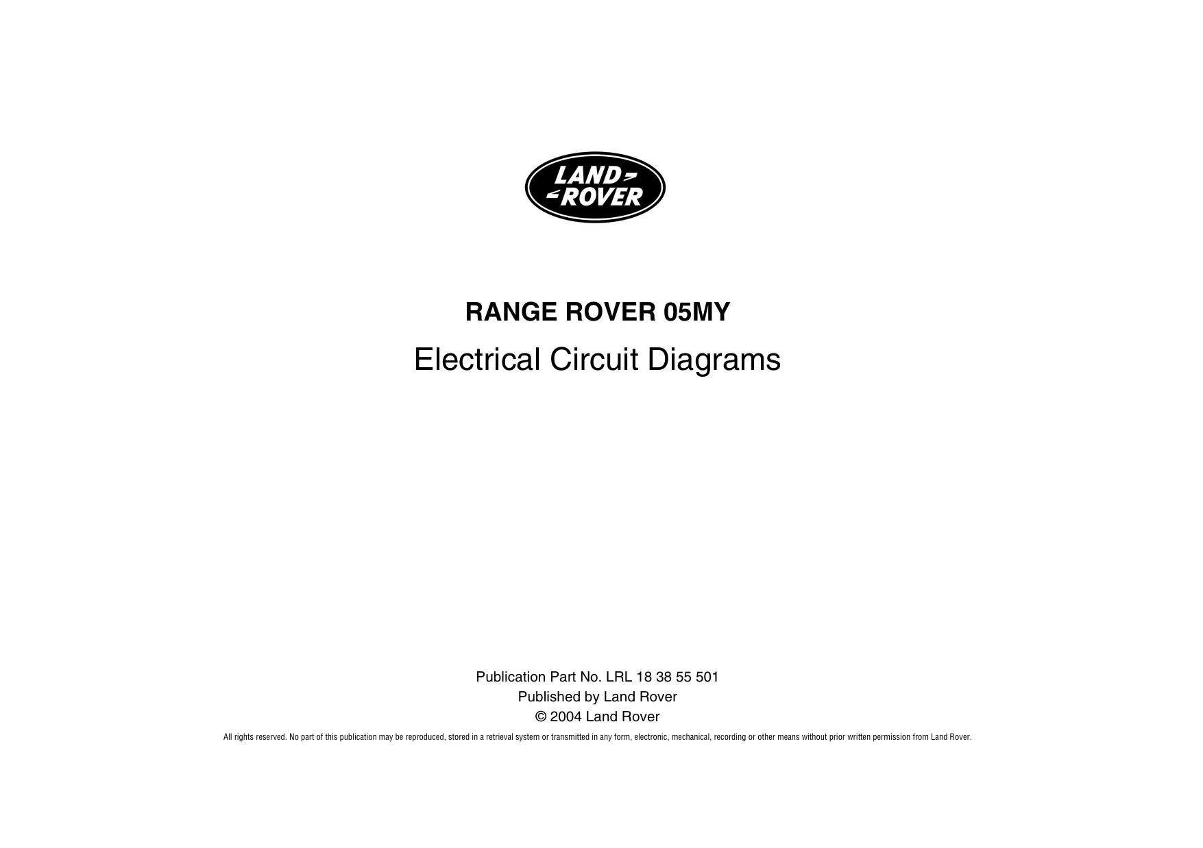 Range Rover 05MY Electrical Circuit Diagrams by Rover