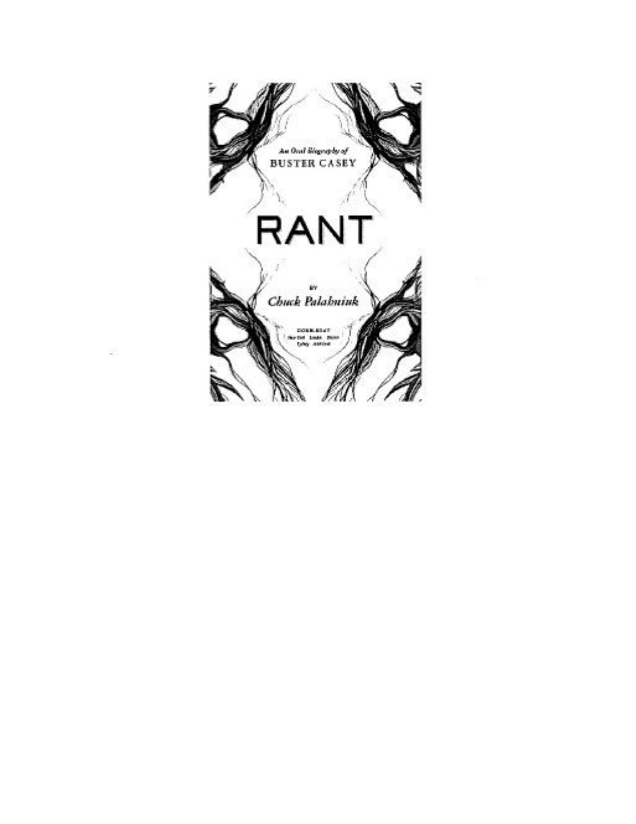 Rant: An Oral Biography of Buster Casey by Chuck Palahniuk