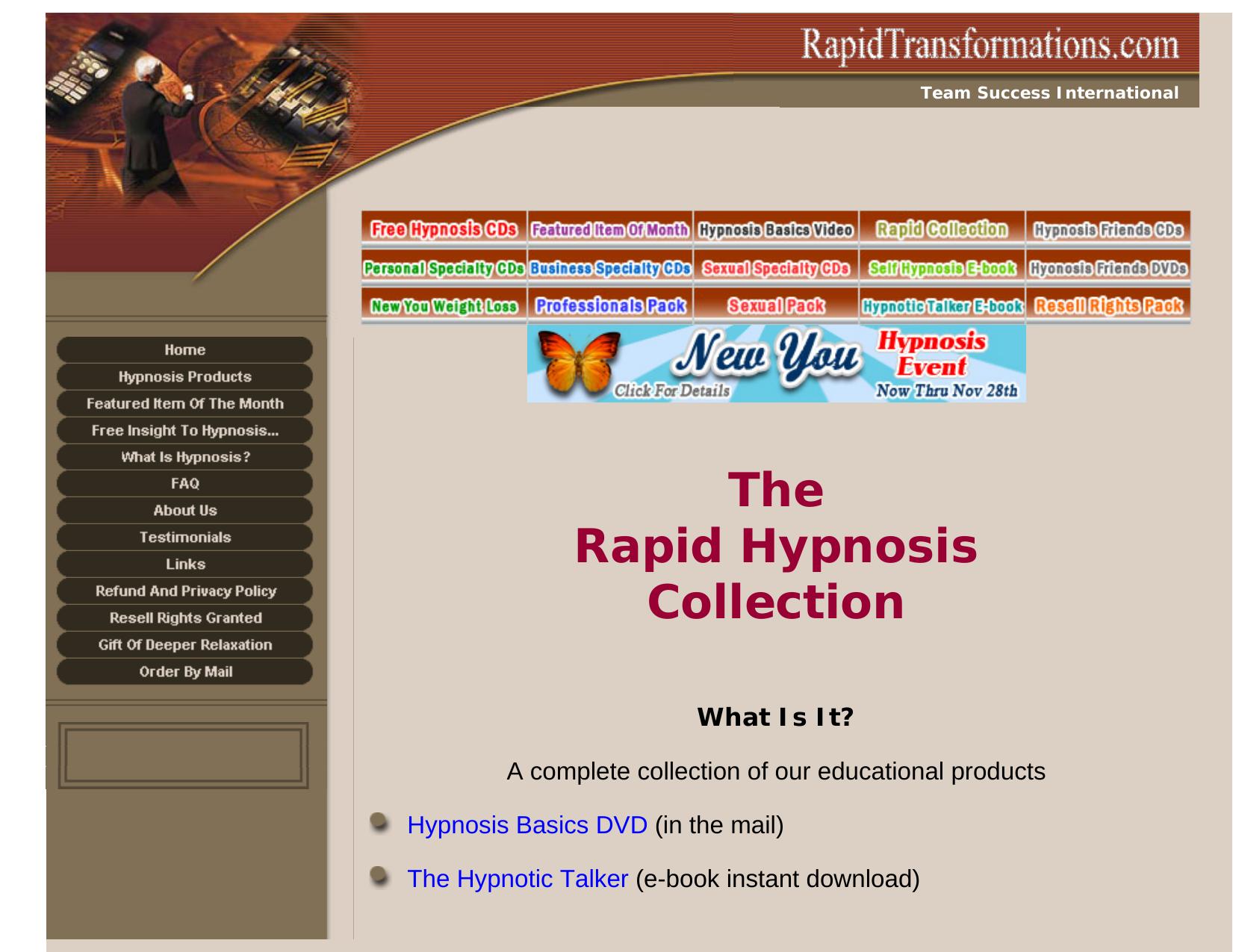 Rapid Hypnosis Collection - Hypnosis Basics Dvd, Hypnotic Talker E- Book, Self Hypnosis ToolBox E- Book by Hypnosis Basics Dvd Hypnotic Talker E- Book Self Hypnosis ToolBox E- Book
