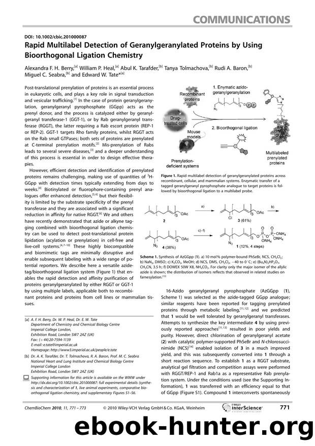 Rapid Multilabel Detection of Geranylgeranylated Proteins by Using Bioorthogonal Ligation Chemistry by Unknown