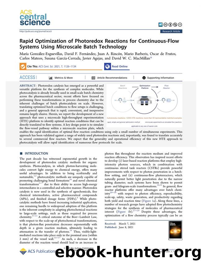 Rapid Optimization of Photoredox Reactions for Continuous-Flow Systems Using Microscale Batch Technology by unknow