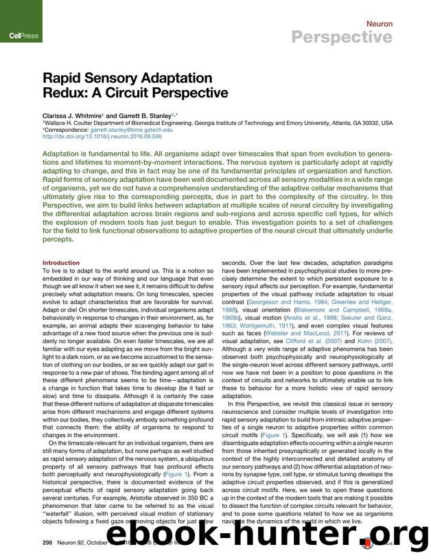Rapid Sensory Adaptation Redux: A Circuit Perspective by Clarissa J. Whitmire & Garrett B. Stanley