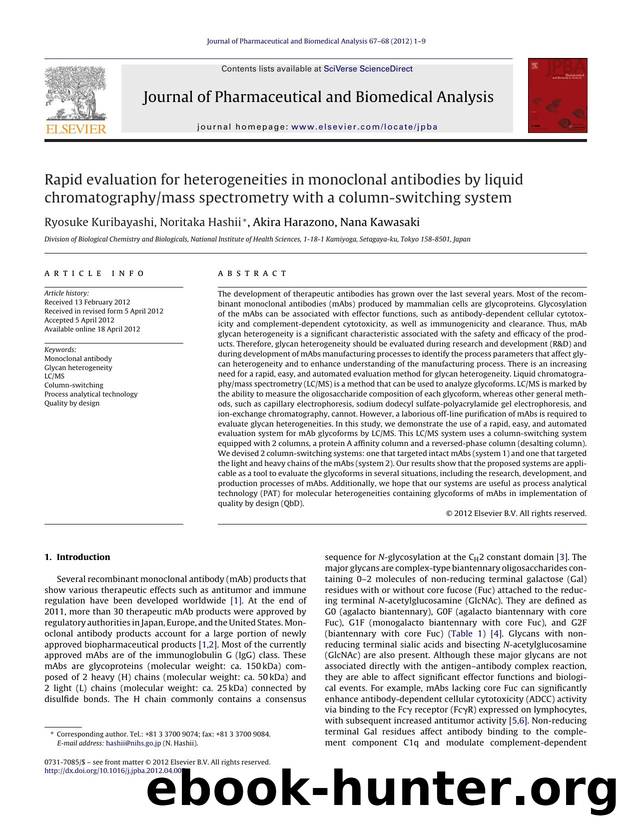Rapid evaluation for heterogeneities in monoclonal antibodies by liquid chromatographymass spectrometry with a column-switching system by Ryosuke Kuribayashi