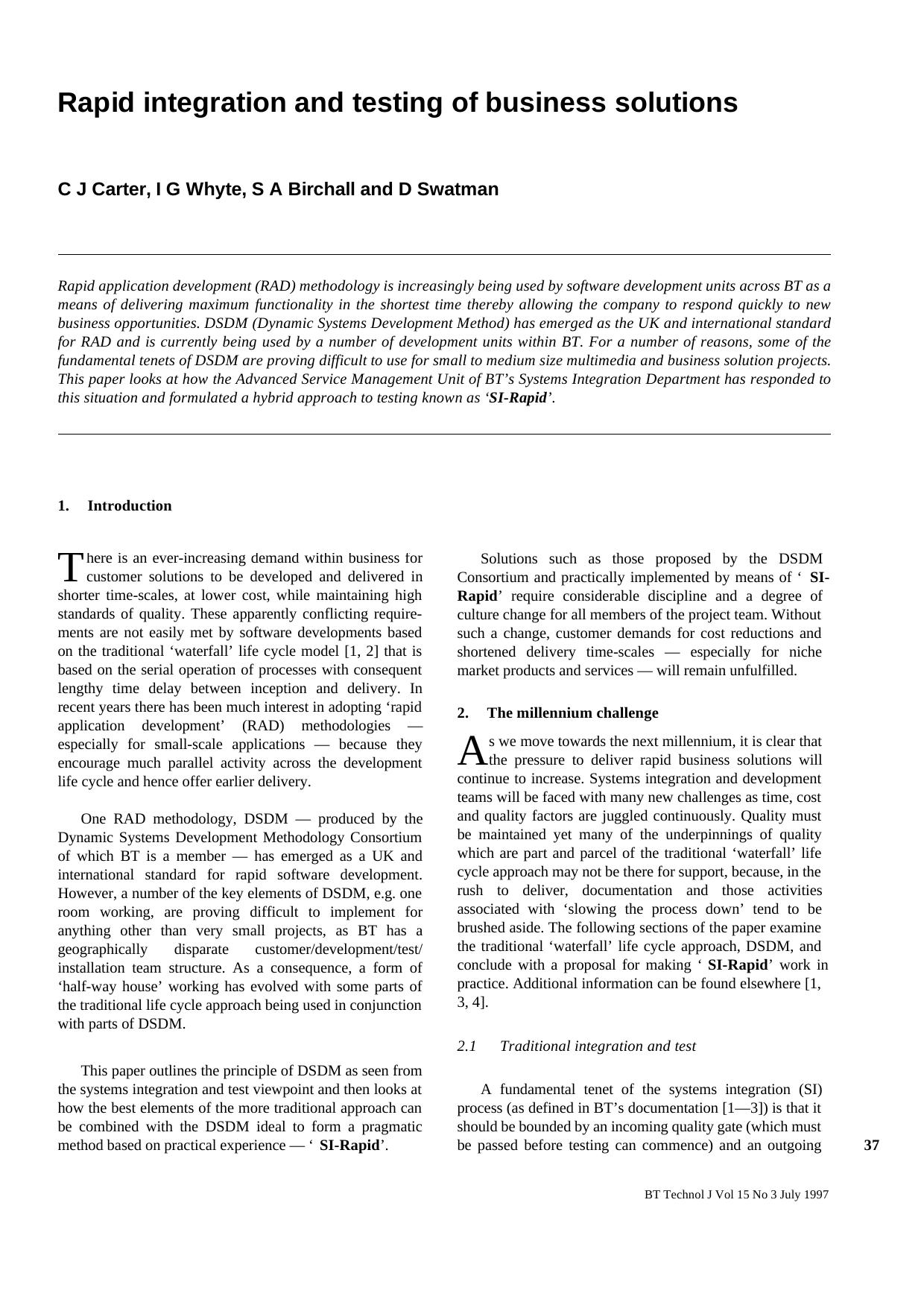 Rapid integration and testing of business solutions by Unknown