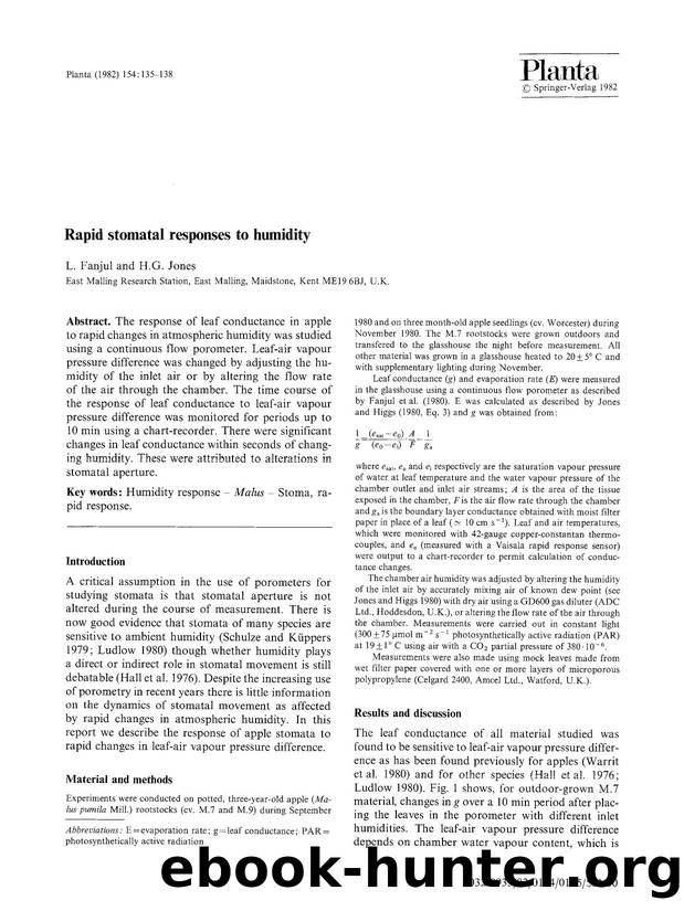 Rapid stomatal responses to humidity by Unknown