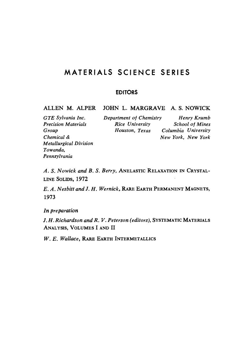 Rare Earth Permanent Magnets (1973) by 4<8=8AB@0B>@