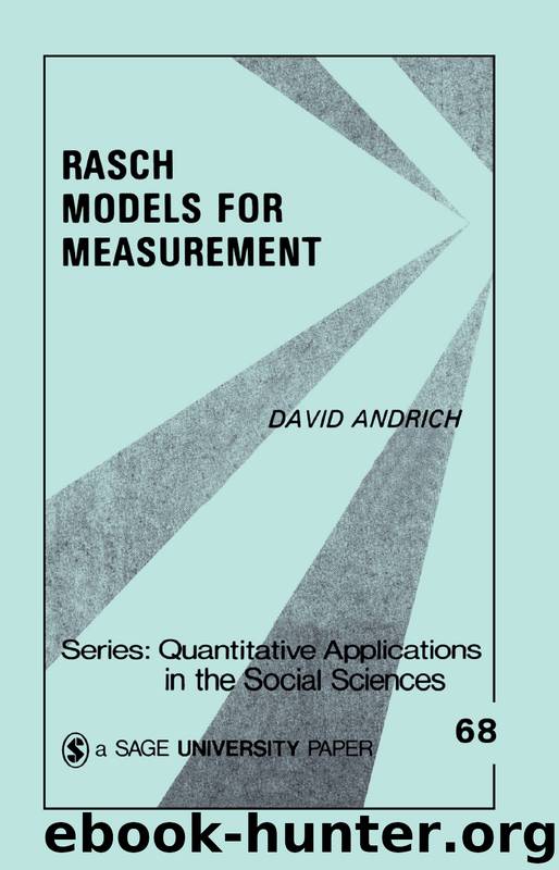Rasch Models for Measurement by david andrich