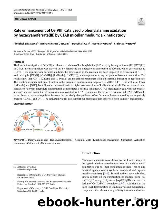 Rate enhancement of Os(VIII) catalyzed L-phenylalanine oxidation by hexacyanoferrate(III) by CTAB micellar medium: a kinetic study by unknow