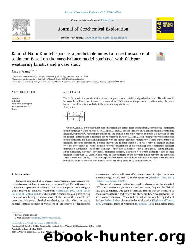 Ratio of Na to K in feldspars as a predictable index to trace the source of sediment_ Based on the mass-balance model combined with feldspar weathering kinetics and a case study by Xinyu Wang
