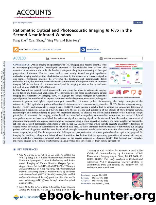 Ratiometric Optical and Photoacoustic Imaging In Vivo in the Second Near-Infrared Window by Kang Zhu Xuan Zhang Ying Wu & Jibin Song