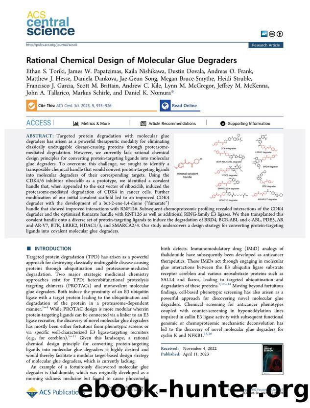 Rational Chemical Design of Molecular Glue Degraders by unknow