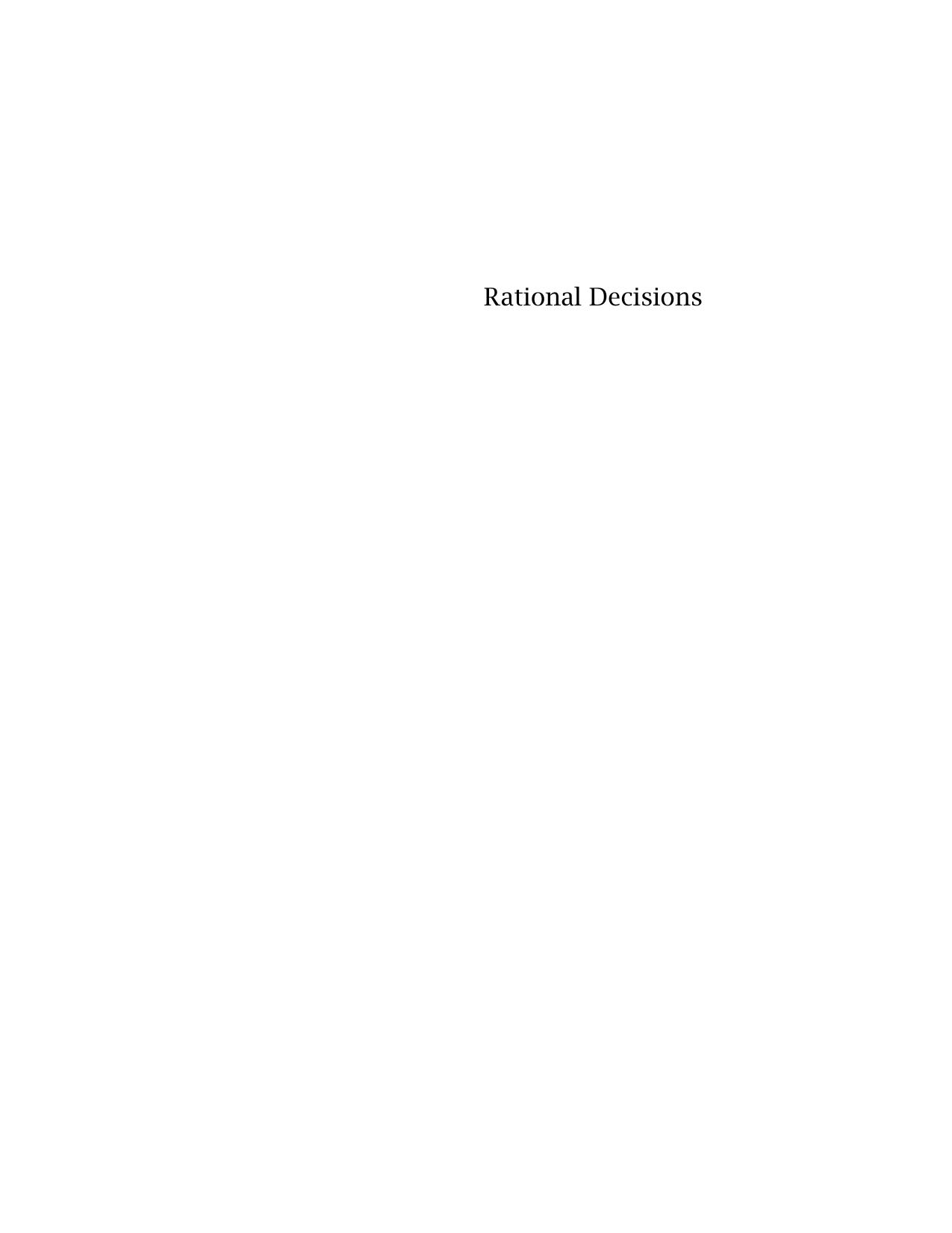 Rational Decisions (The Gorman Lectures in Economics) by Ken Binmore