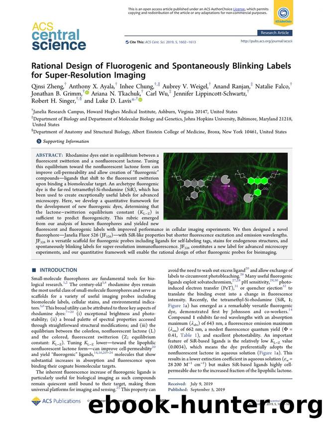 Rational Design of Fluorogenic and Spontaneously Blinking Labels for Super-Resolution Imaging by unknow