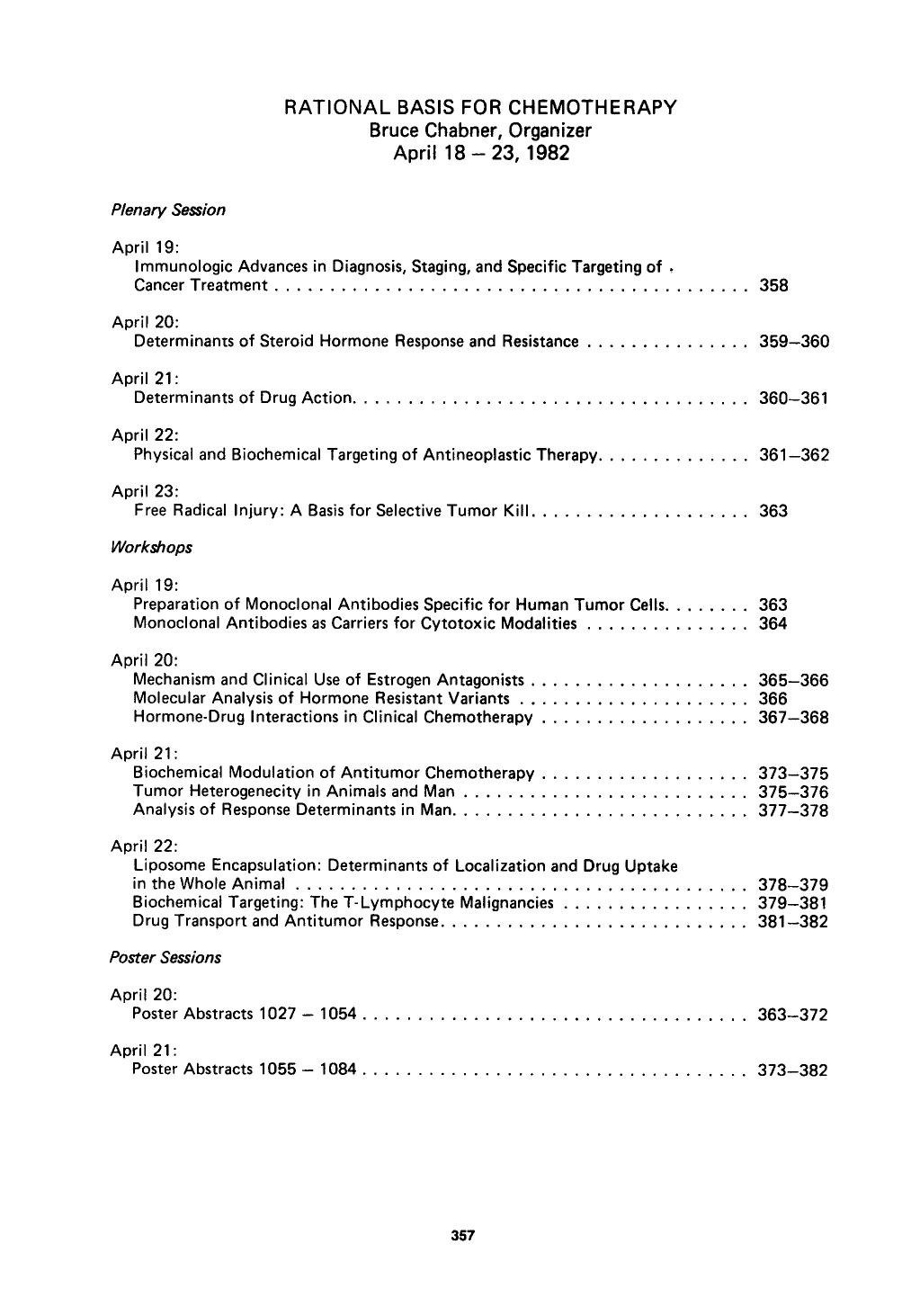 Rational basis for chemotherapy by Unknown