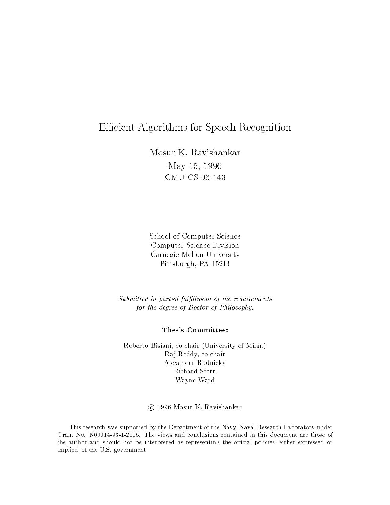 Ravishankar M.K. Efficient Algorithms for Speech Recognition (1996)(en)(132s) by Unknown