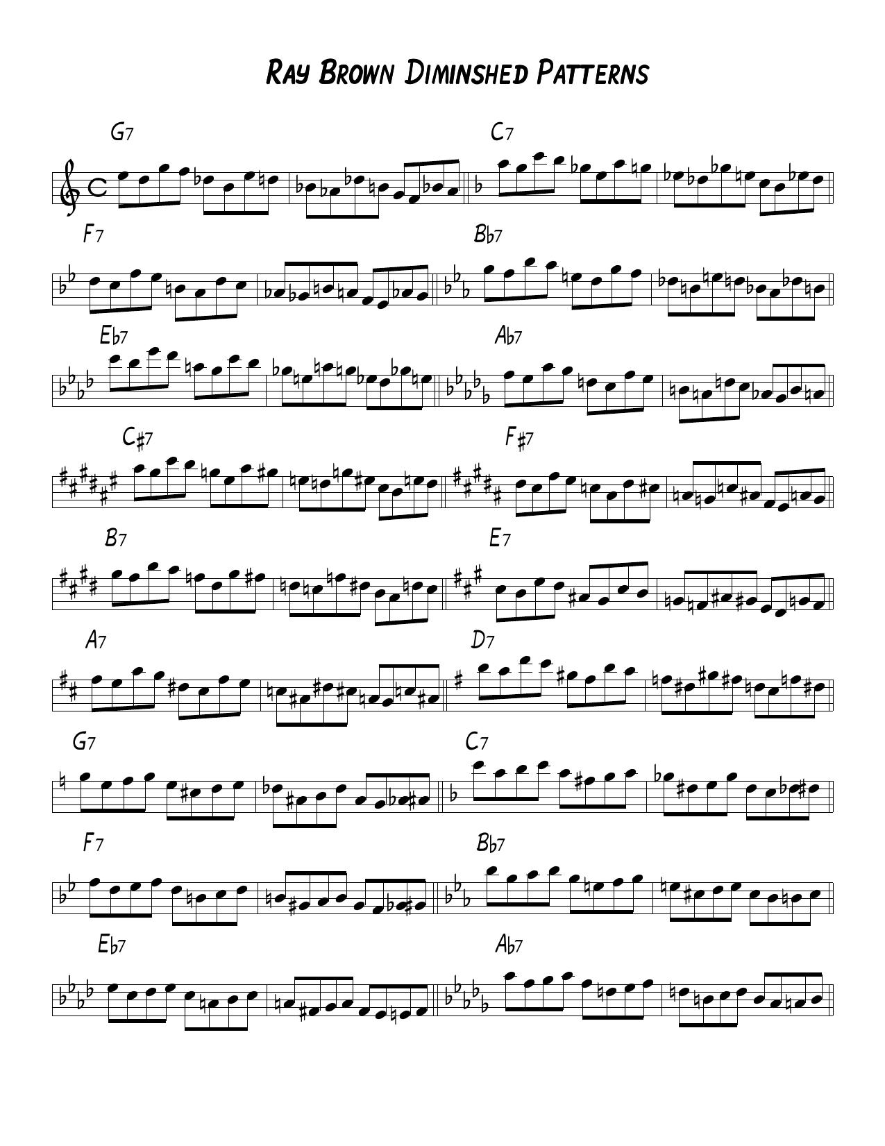 Ray Brown Diminshed Patterns by Eric Dannewitz