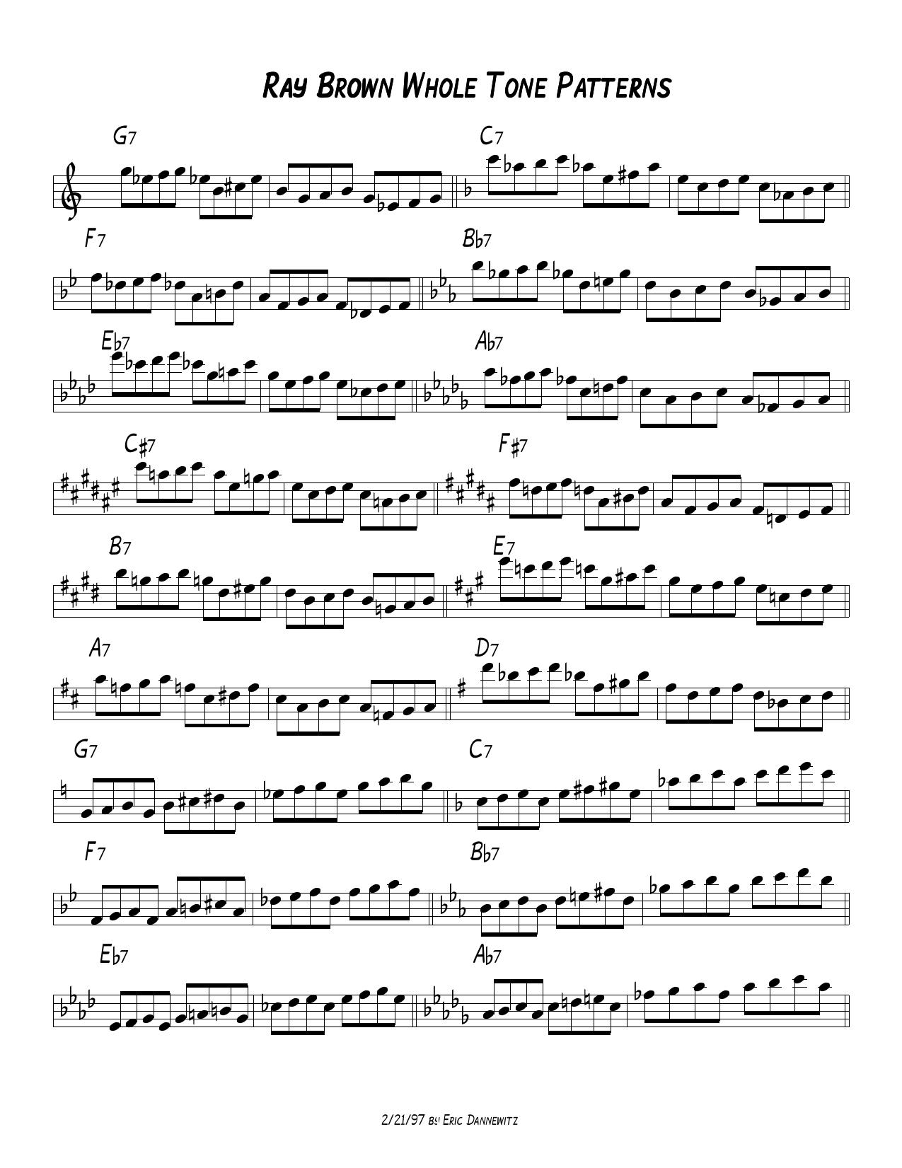 Ray Brown Whole Tone Patterns by Eric Dannewitz