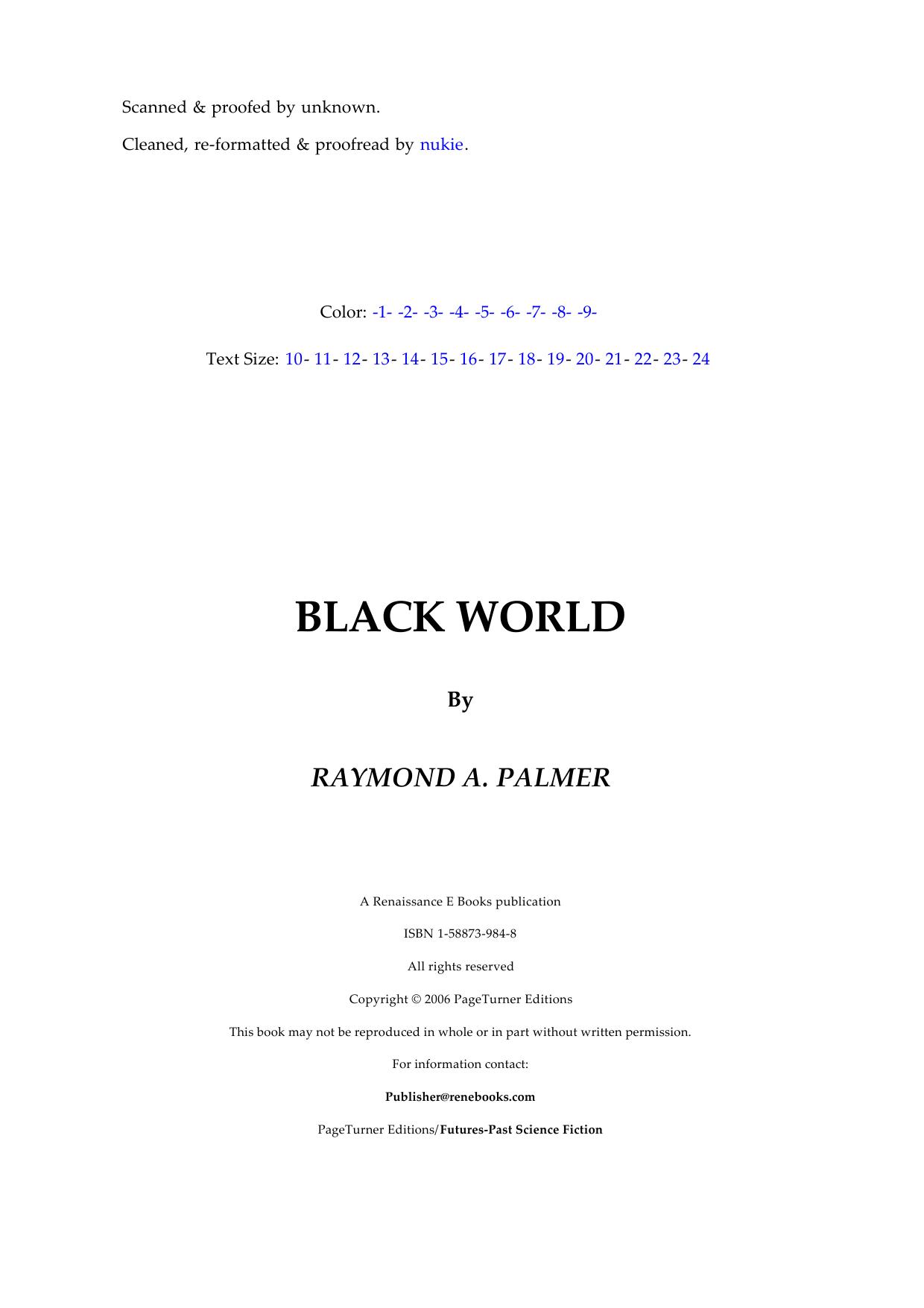 Raymond A. Palmer by Black World