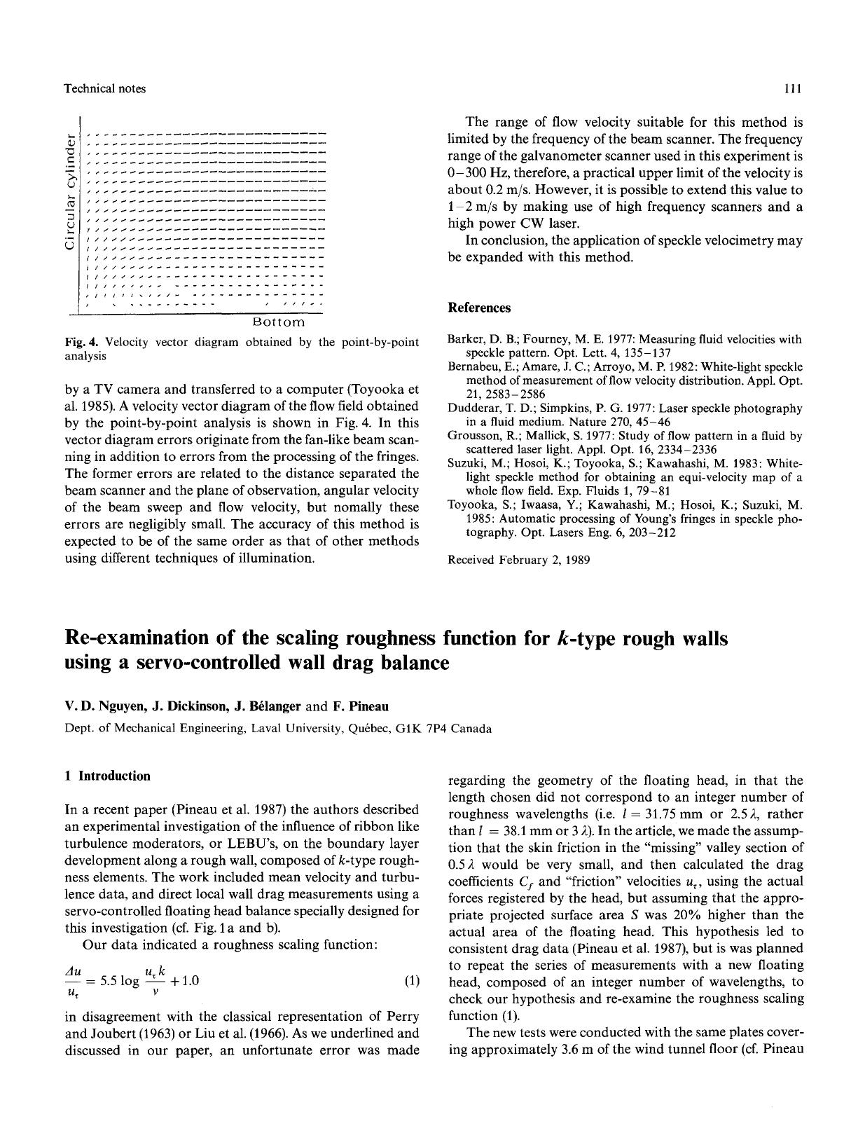 Re-examination of the scaling roughness function for &#x03BA;-type rough walls using a servo-controlled wall drag balance by Unknown