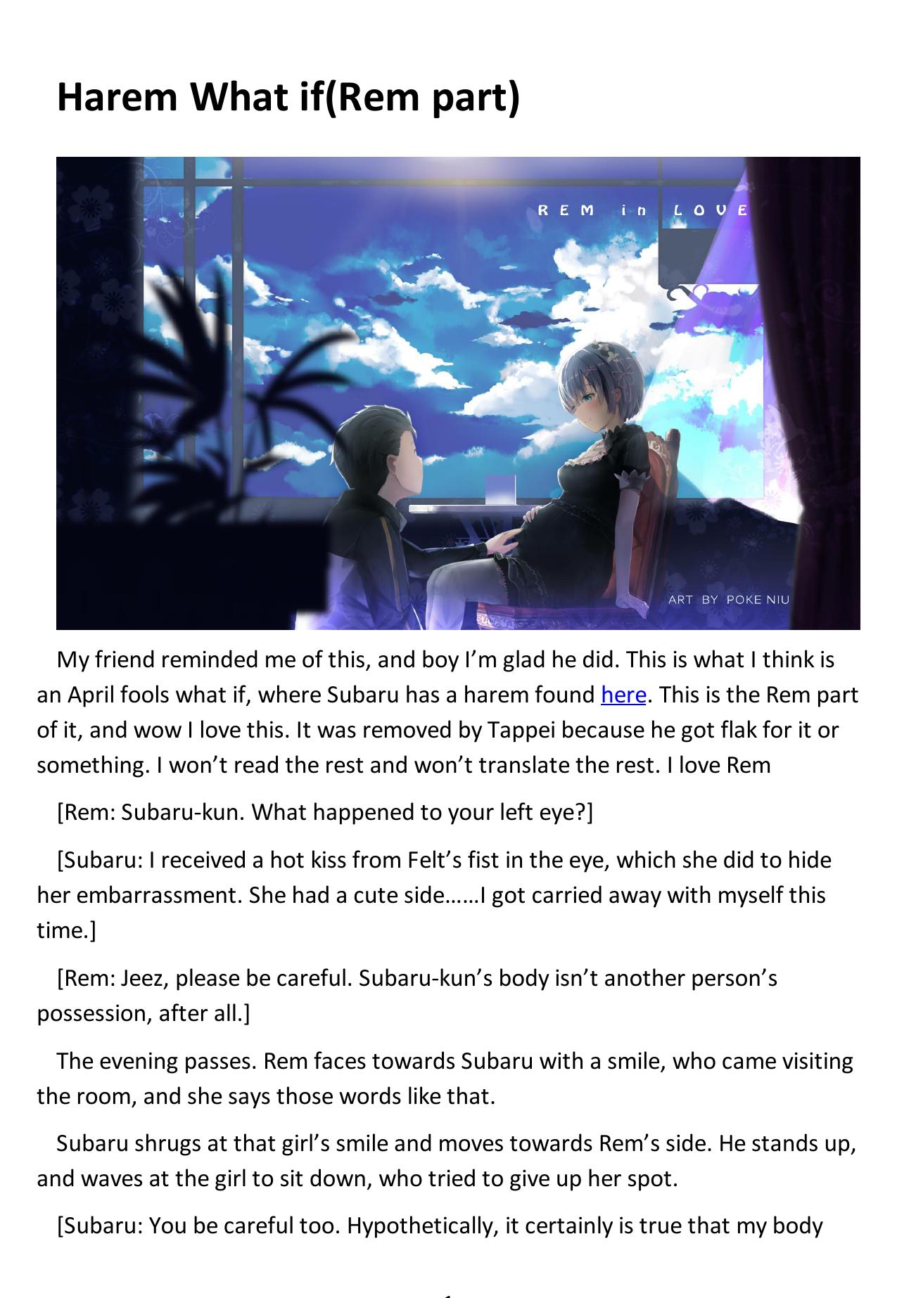 ReZero Starting Life in Another World - Harem What If - Rem by EpubPress