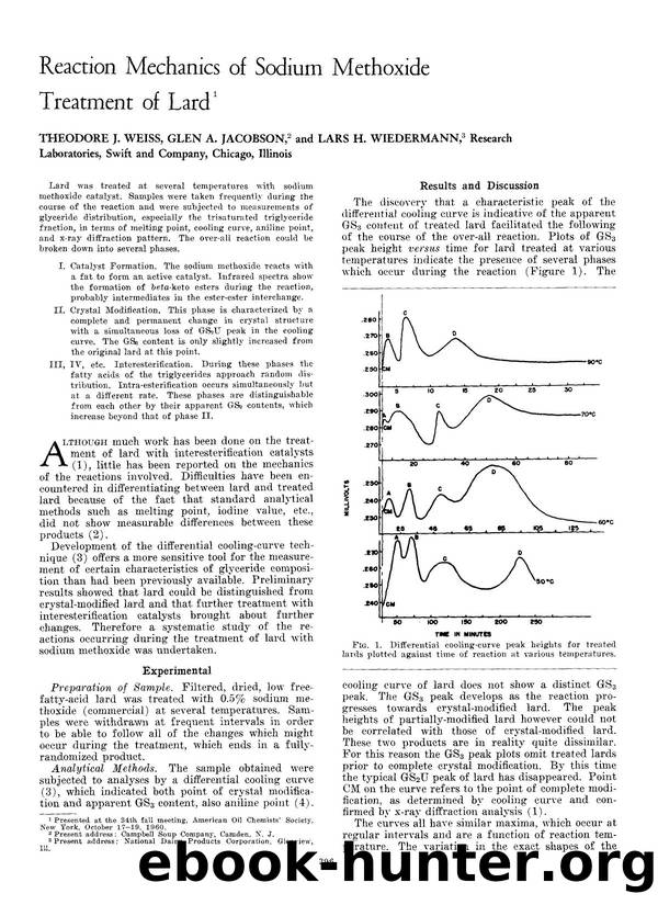 Reaction mechanics of sodium methoxide treatment of lard by Unknown