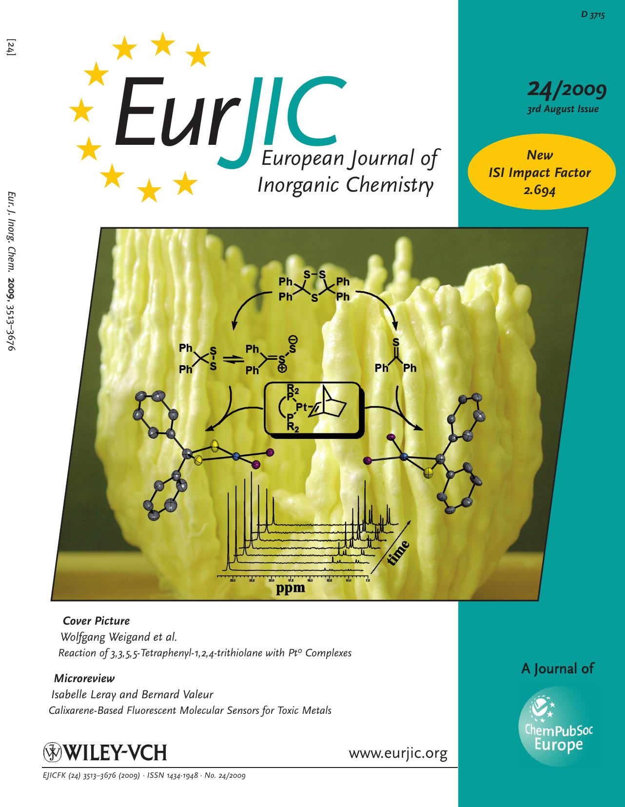 Reaction of 3,3,5,5-Tetraphenyl-1,2,4-trithiolane with Pt0(bisphosphane)([eta]2-nbe) Complexes Bearing Bridged Bisphosphane Ligands with Various Bite Angles (Eur. J. Inorg. Chem. 242009) by Unknown