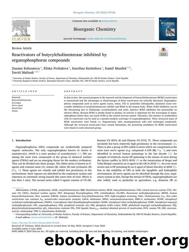 Reactivators of butyrylcholinesterase inhibited by organophosphorus compounds by Zuzana Kohoutova & Eliska Prchalova & Karolina Knittelova & Kamil Musilek & David Malinak