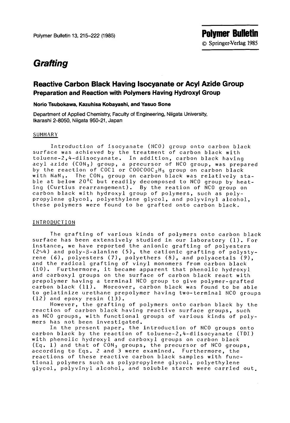 Reactive carbon black having isocyanate or acyl azide group by Unknown