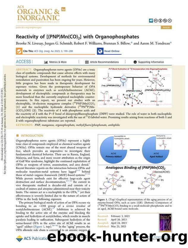 Reactivity of [(PNP)Mn(CO)2] with Organophosphates by Brooke N. Livesay Jurgen G. Schmidt Robert F. Williams Brennan S. Billow & Aaron M. Tondreau