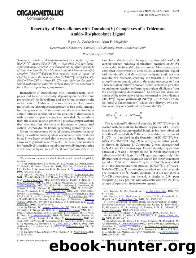 Reactivity of Diazoalkanes with Tantalum(V) Complexes of a Tridentate Amido-Bis(phenolate) Ligand by Unknown