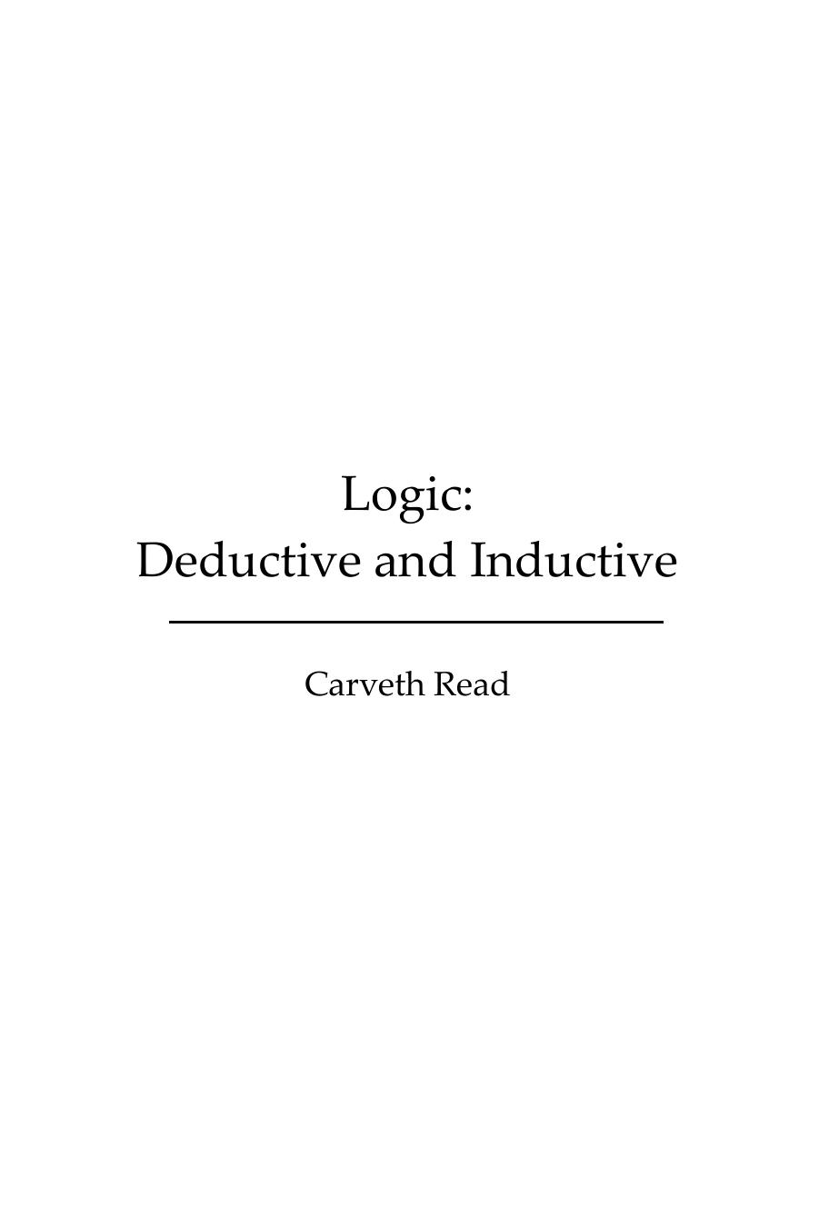 Read by Logic Deductive & Inductive-Dodo Press (1914)
