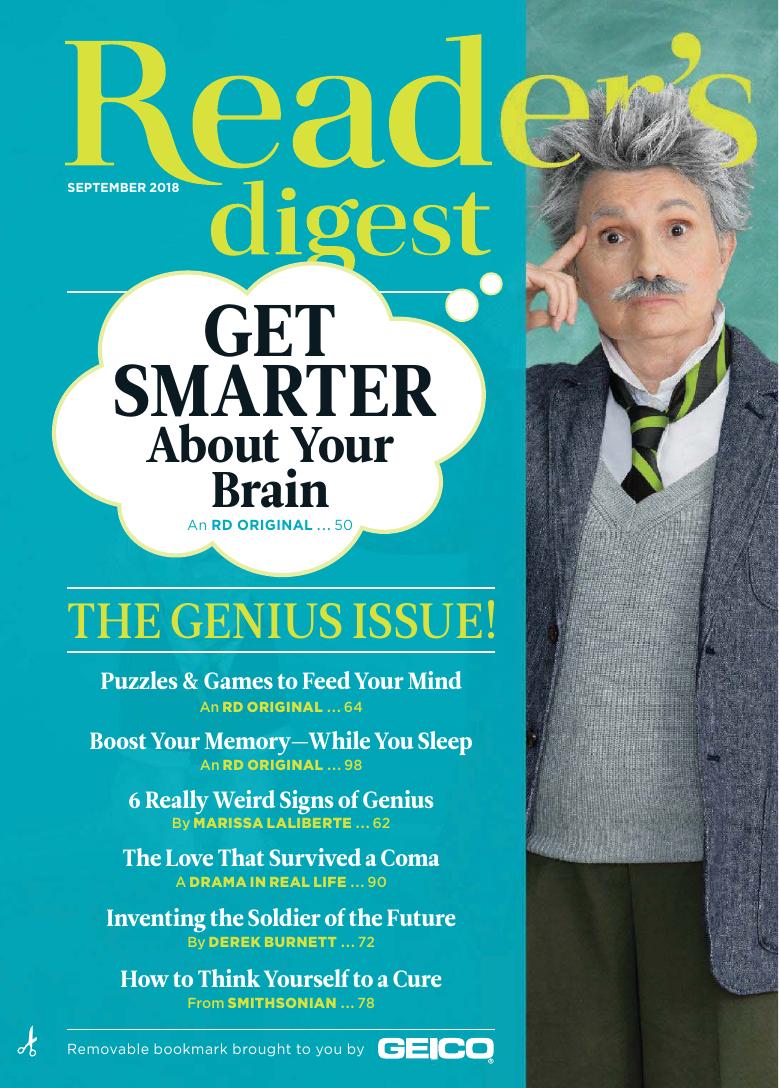 Readerâs Digest USA September 2018 - IssueÂ´s topic: Get Smarter about your Brain - The Genius Issue by Reader’s Digest Sept. 2018