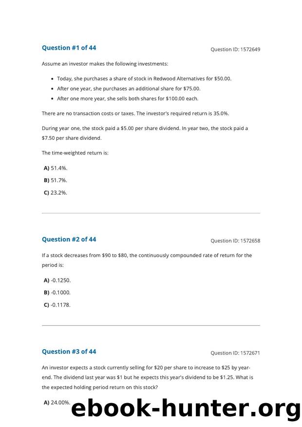 Reading 1 Rates and Returns by Unknown