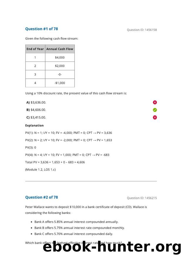 Reading 1 The Time Value of Money by Answers