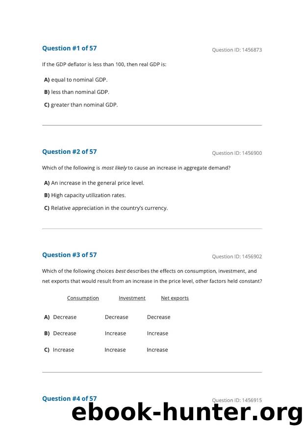 Reading 10 Aggregate Output, Prices, and Economic Growth by Unknown