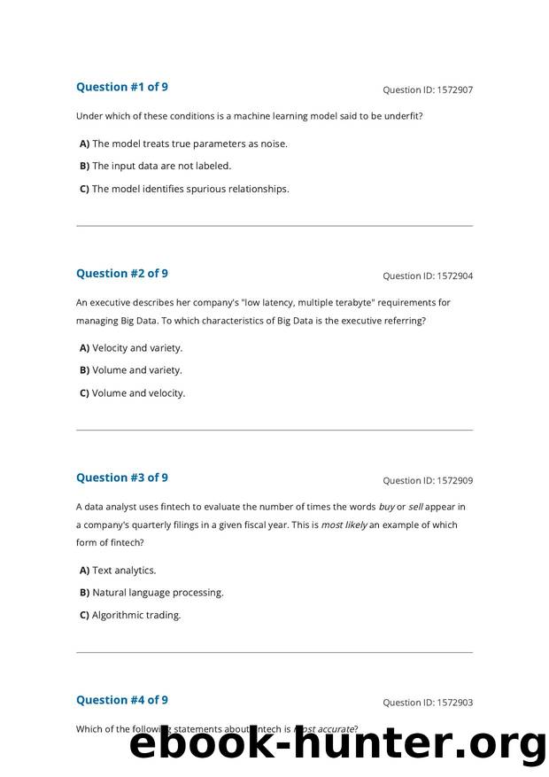 Reading 11 Introduction to Big Data Techniques by Unknown