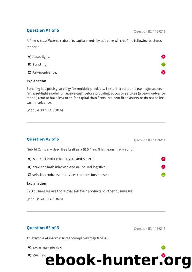 Reading 30 Business Models   Risks by Answers