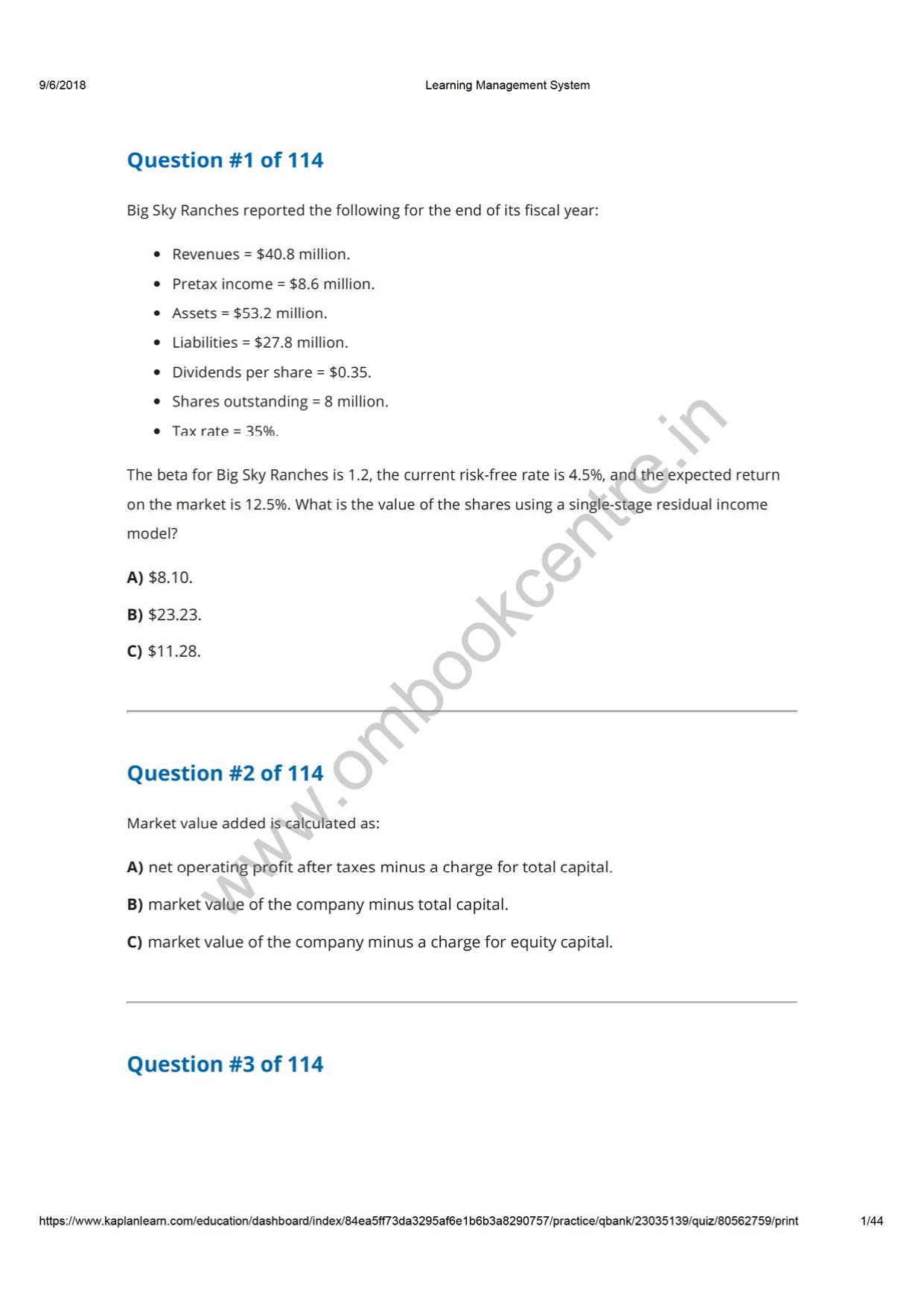 Reading 32 33 Residual Income Valuation, Private Company Valuation.pdf by Comp-4