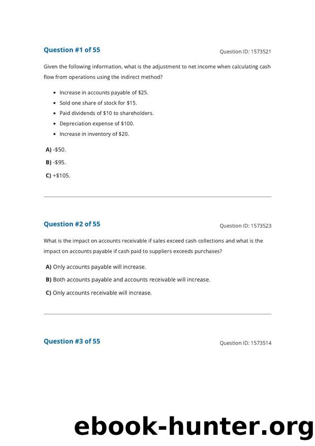 Reading 32 Analyzing Statements of Cash Flows I by Unknown