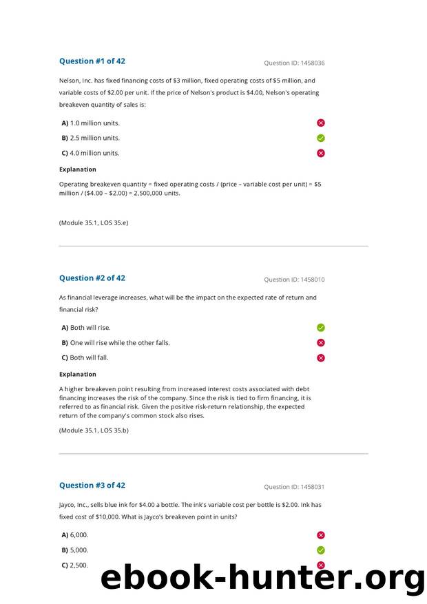 Reading 35 Measures of Leverage by Answers
