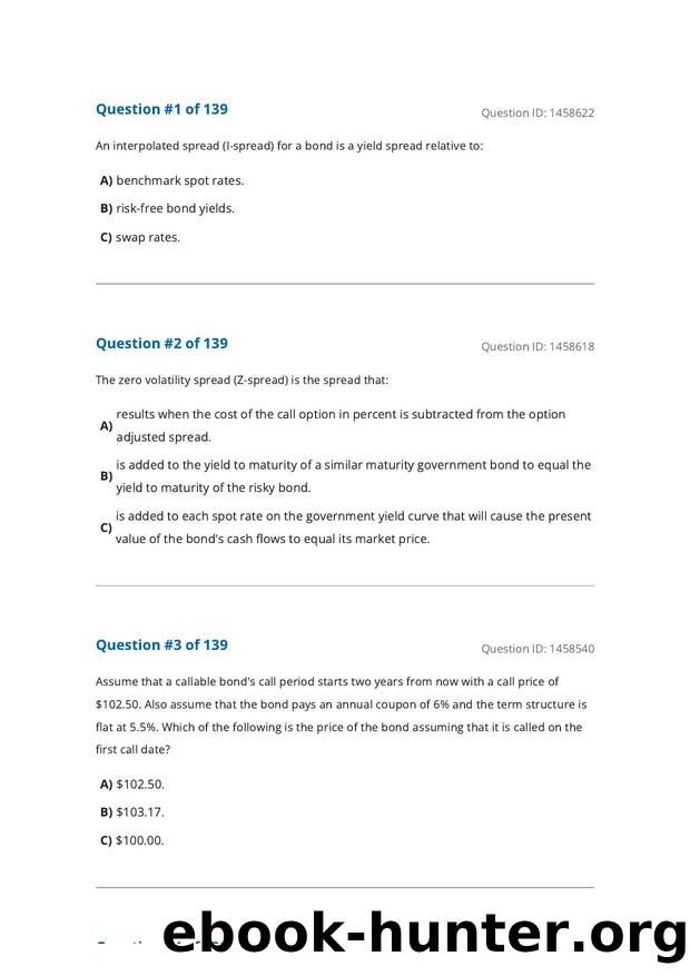 Reading 44 Introduction to Fixed-Income Valuation by Unknown