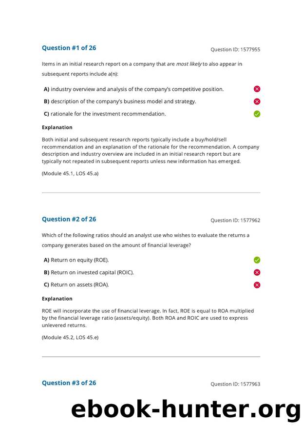 Reading 45 Company Analysis- Past and Present by Answers