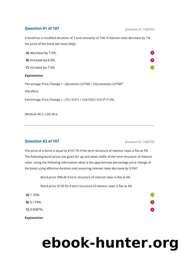 Reading 46 Understanding Fixed-Income Risk and Return by Answers