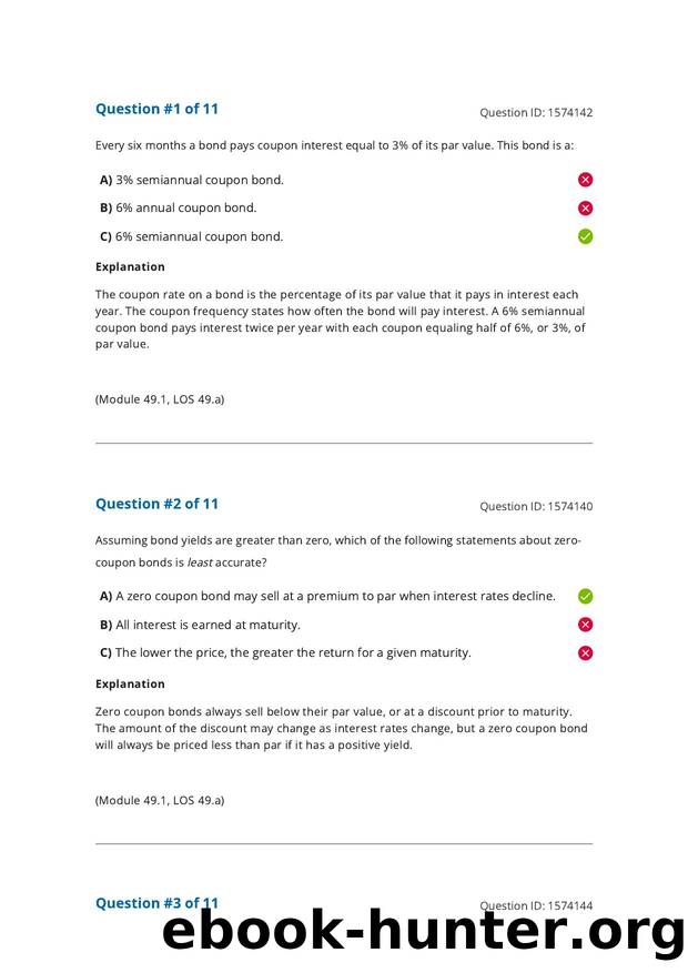 Reading 49 Fixed-Income Instrument Features by Answers