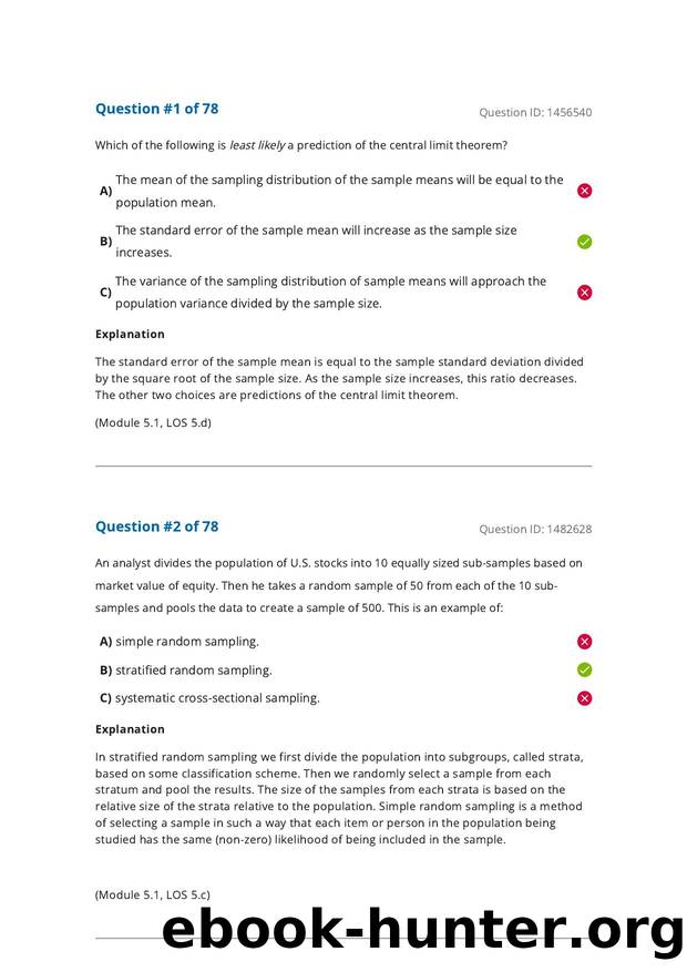 Reading 5 Sampling and Estimation by Answers