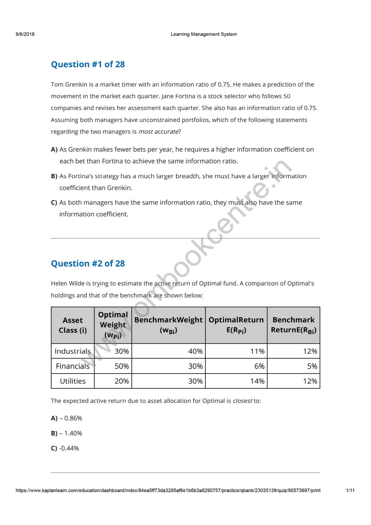 Reading 50 Analysis of Active Portfolio Management.pdf by Comp-4